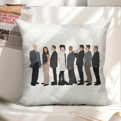 NCIS Cast Drawing Linen Throw Pillow Cover