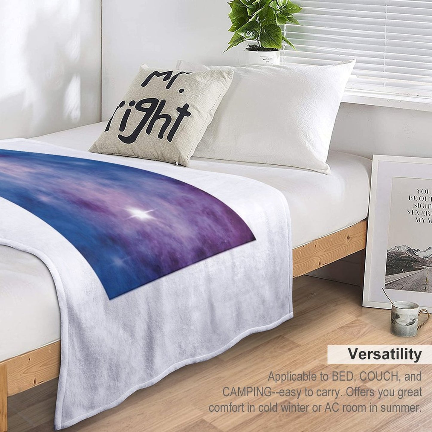 Calm Galaxy Print Throw Blanket