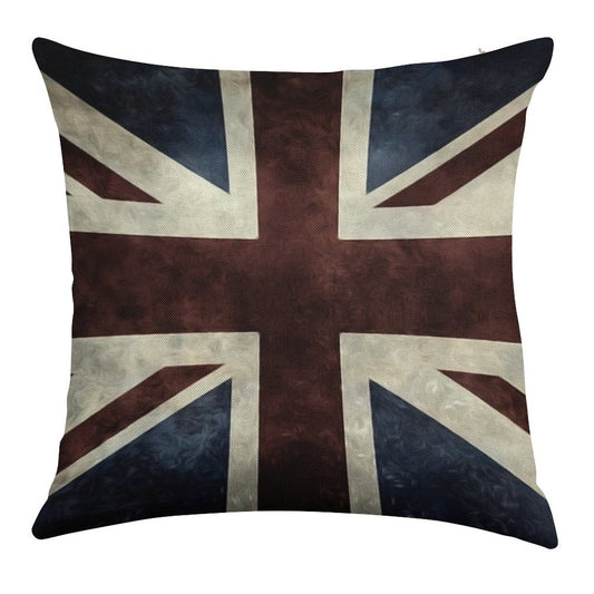 A Grunge Looking Distressed Union Jack Uk Version Linen Throw Pillow Cover