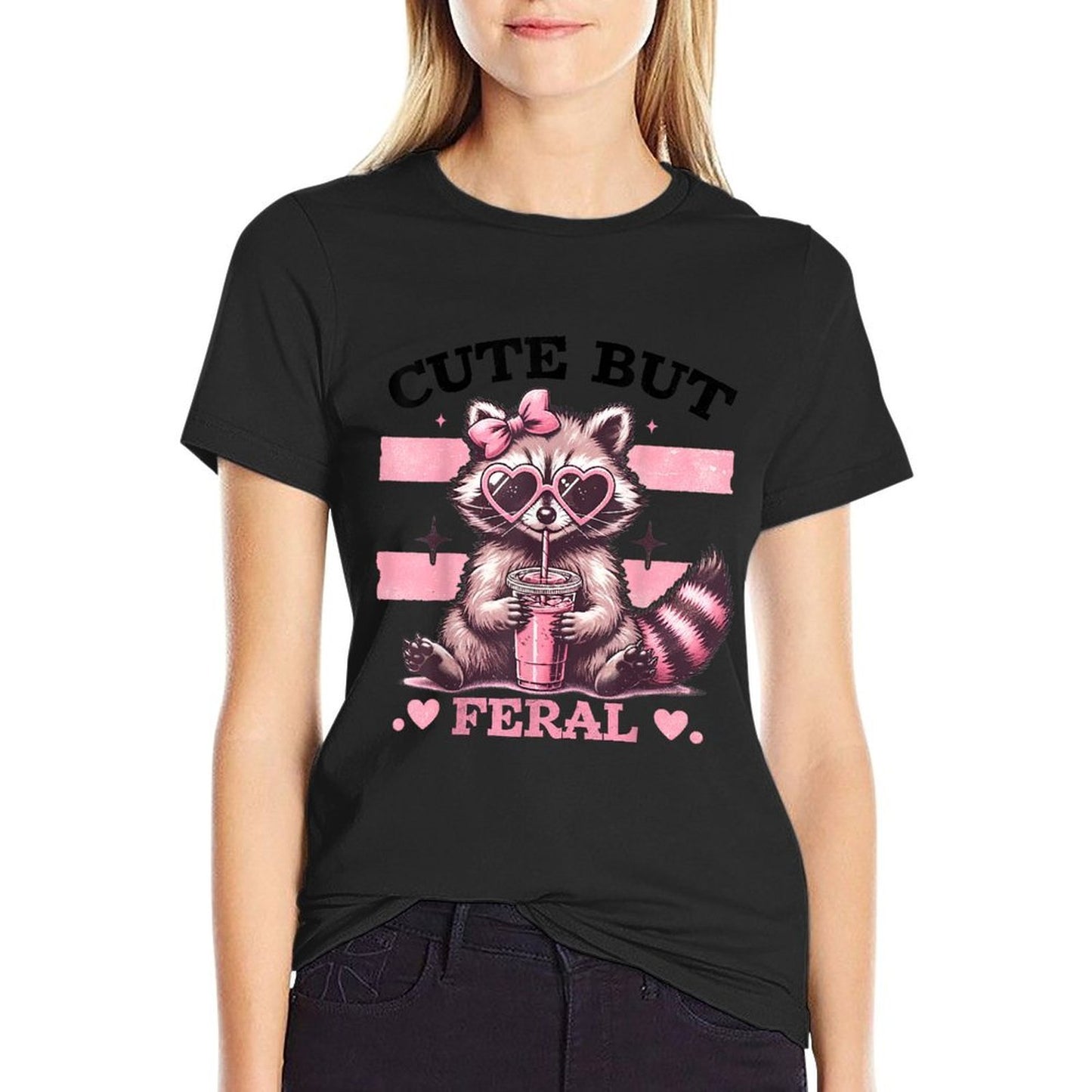 Raccoon Cute But Feral Toddler Funny Animal Gifts Vintage  Relaxed-fit T-Shirt