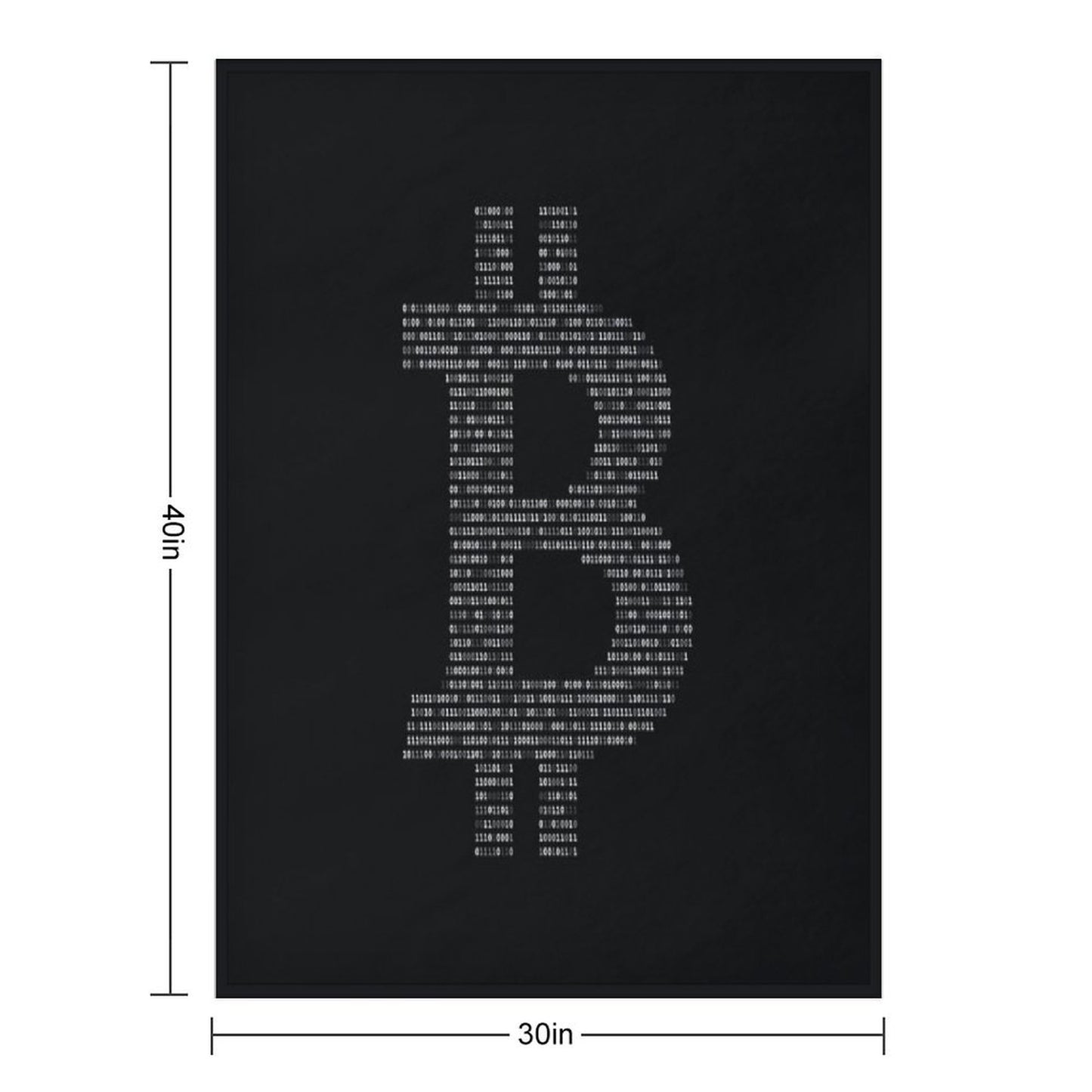 Bitcoin Binary Black Throw Blanket