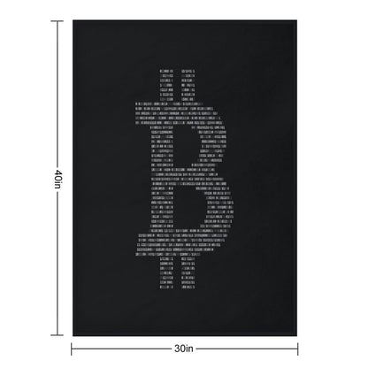 Bitcoin Binary Black Throw Blanket