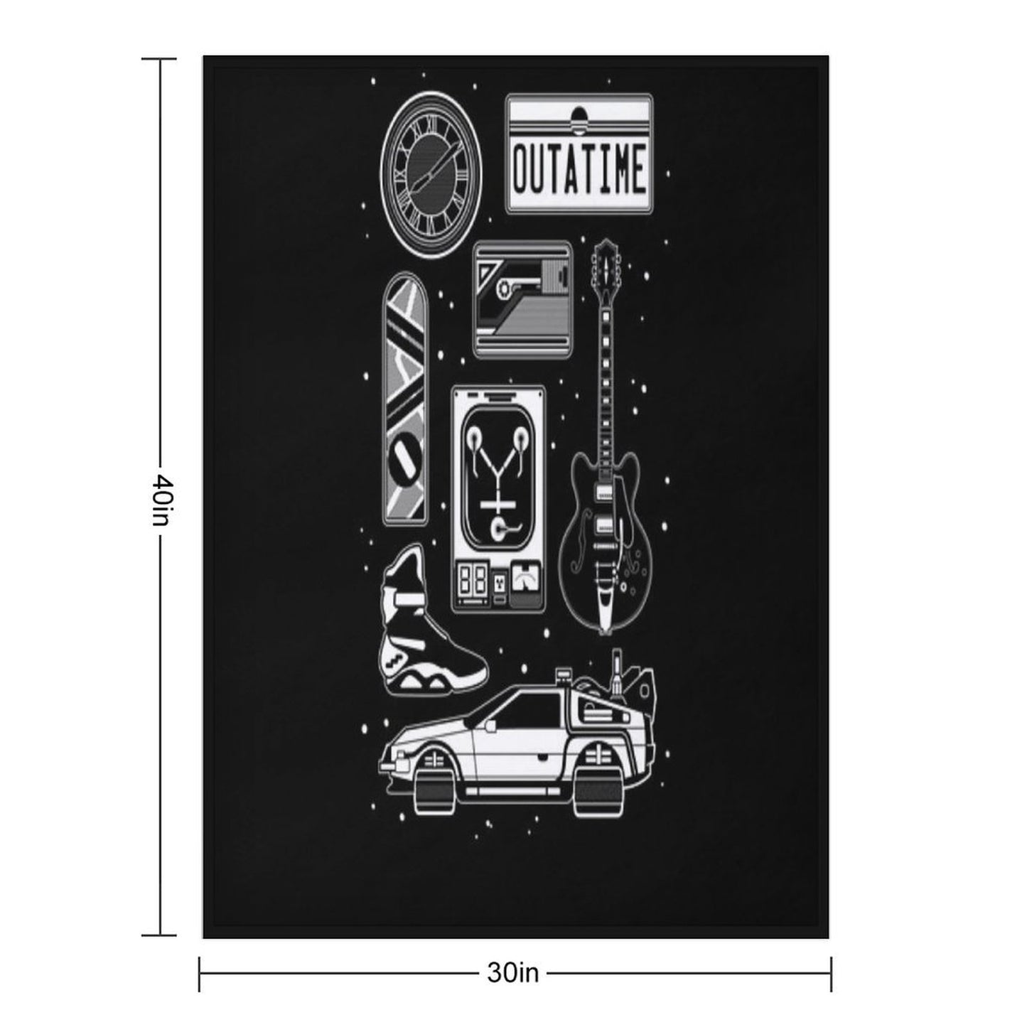 BTTF Icon Set Throw Blanket