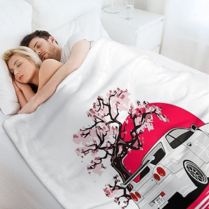 R34 GTR Japan White Throw Blanket