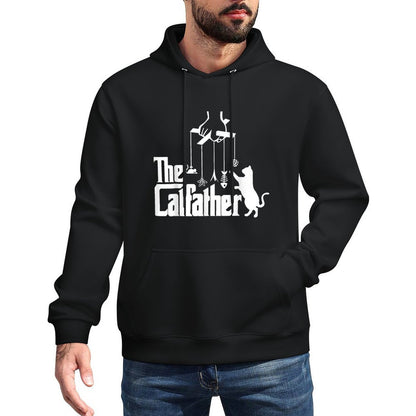 Funny Cat Dad Life The Catfather Fathers Day Mens Vintage Easy Care Hoodie