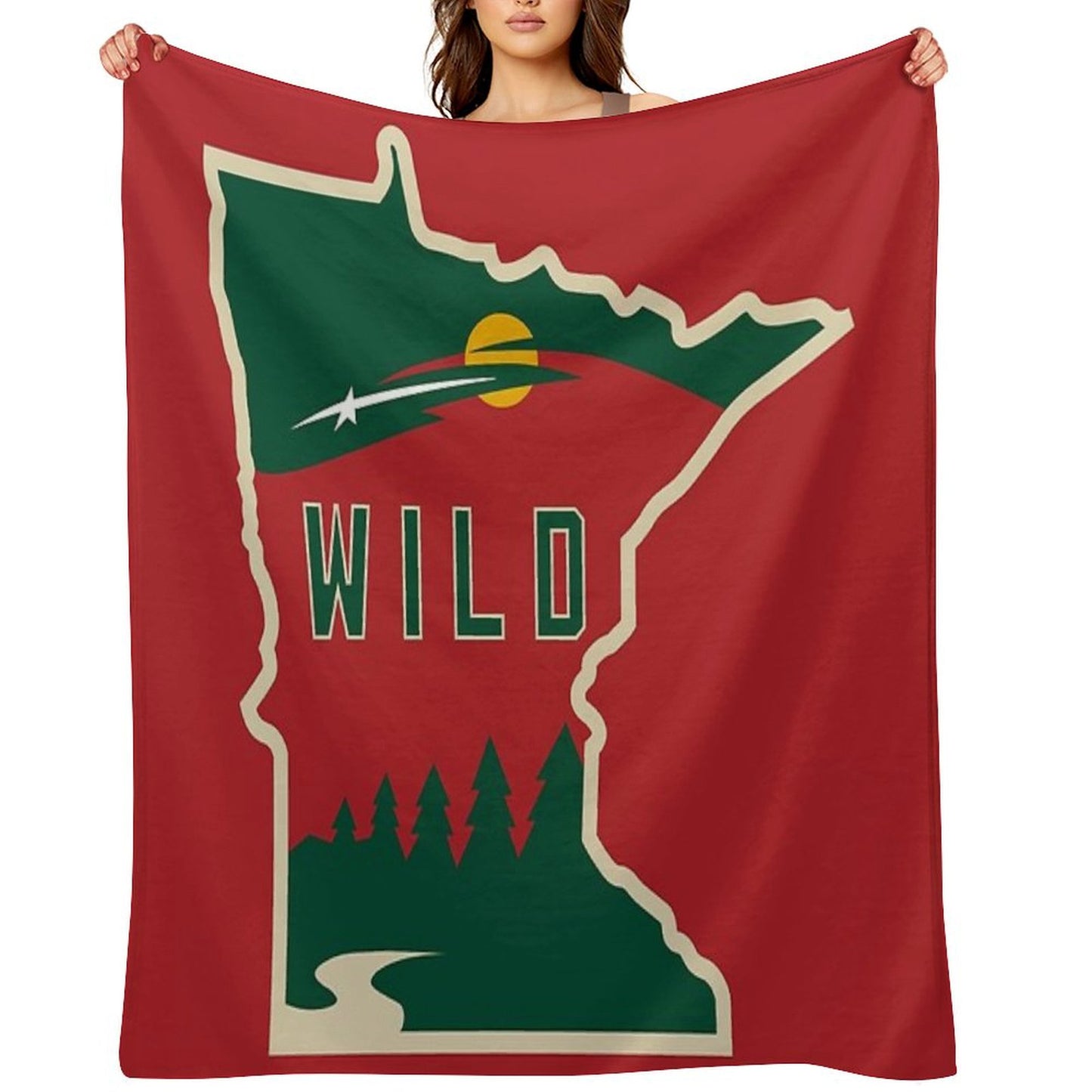 MN Wild Outline Throw Blanket