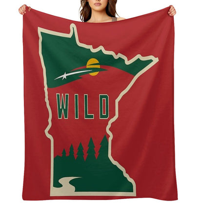 MN Wild Outline Throw Blanket