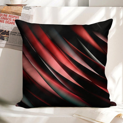 Decorative Red And Black Linen Throw Pillow Cover