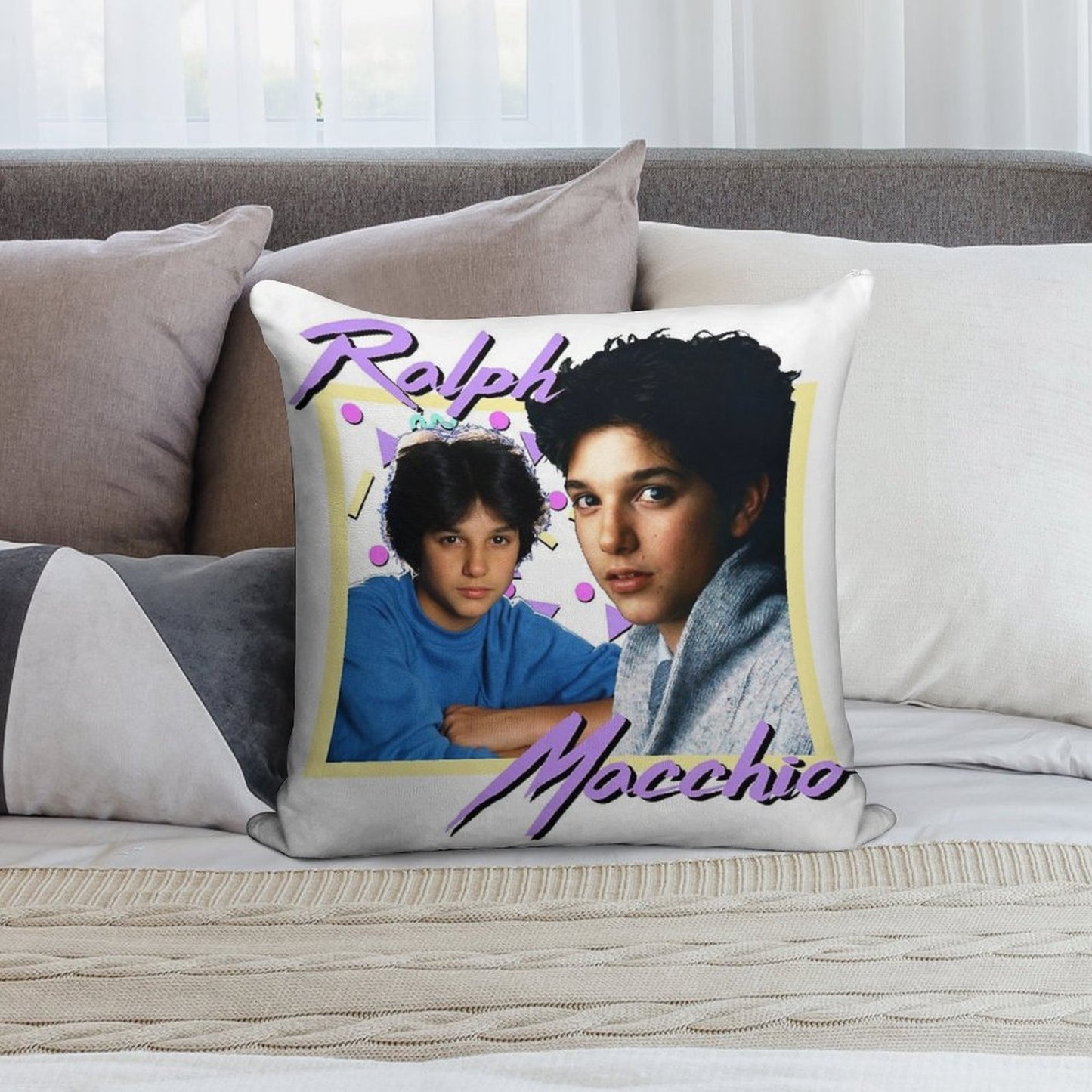 80s Ralph Macchio Soft Reinforced Edging Throw Pillow