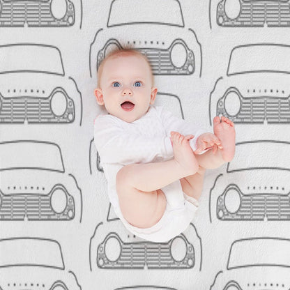 Triumph TR4 Classic Car Black Outline Graphic Throw Blanket