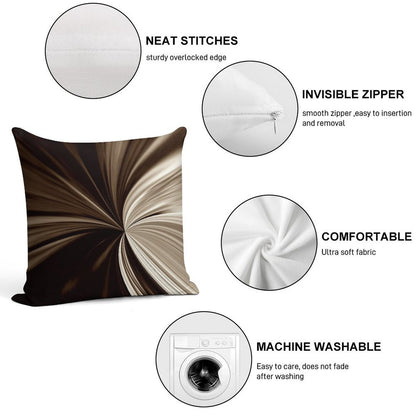 Milk Chocolate Swirl Abstract Print Pillow Soft Skin-Friendly Throw Pillow