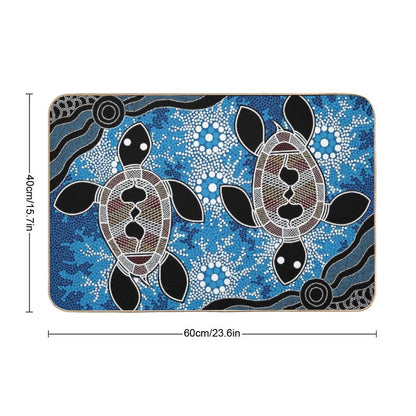Authentic Aboriginal Art  - Sea Turtles Bath Mat