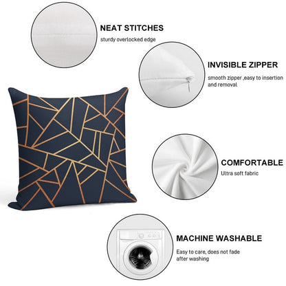 Copper And Midnight Navy Soft Bedroom Essential Throw Pillow