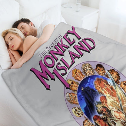 Secret of Monkey Island - I'M A MIGHTY PIRATE! Classic MS-DOS Point And Click Graphic Adventure Game! Throw Blanket