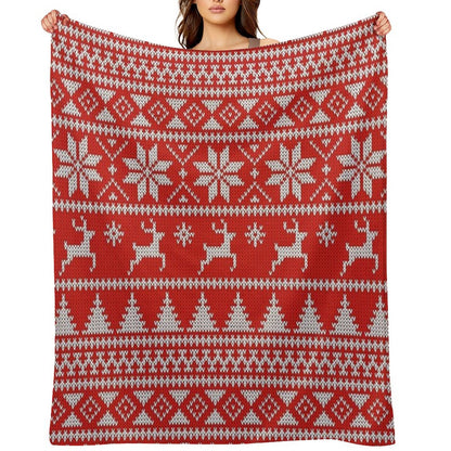 Fair Isle Christmas Throw Blanket
