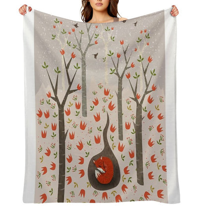 Sleeping Fox Throw Blanket