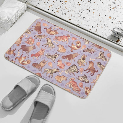 Hyenas in Lavender  Multi-Purpose Bath Mat