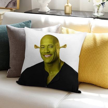 Shrek - Dwayne The Rock Johnson - Work of Art Soft High-Density Material Throw Pillow