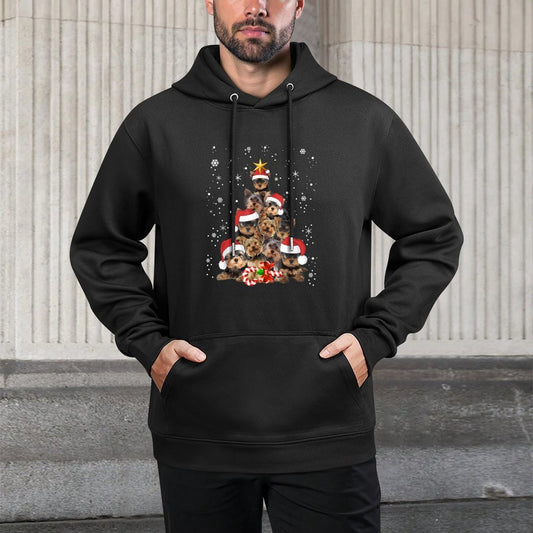 Yorkie Dogs Tree Christmas Sweater Xmas Pet Animal Dog Lover Layering Staple Hoodie