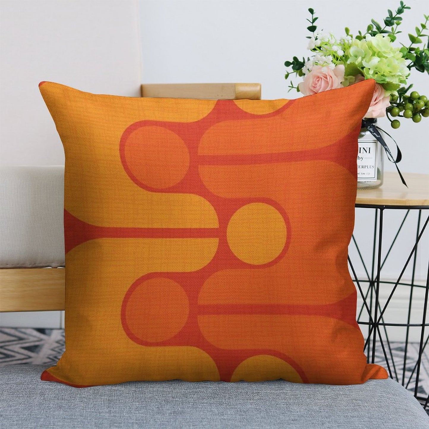 Golden Oldie Linen Throw Pillow Cover