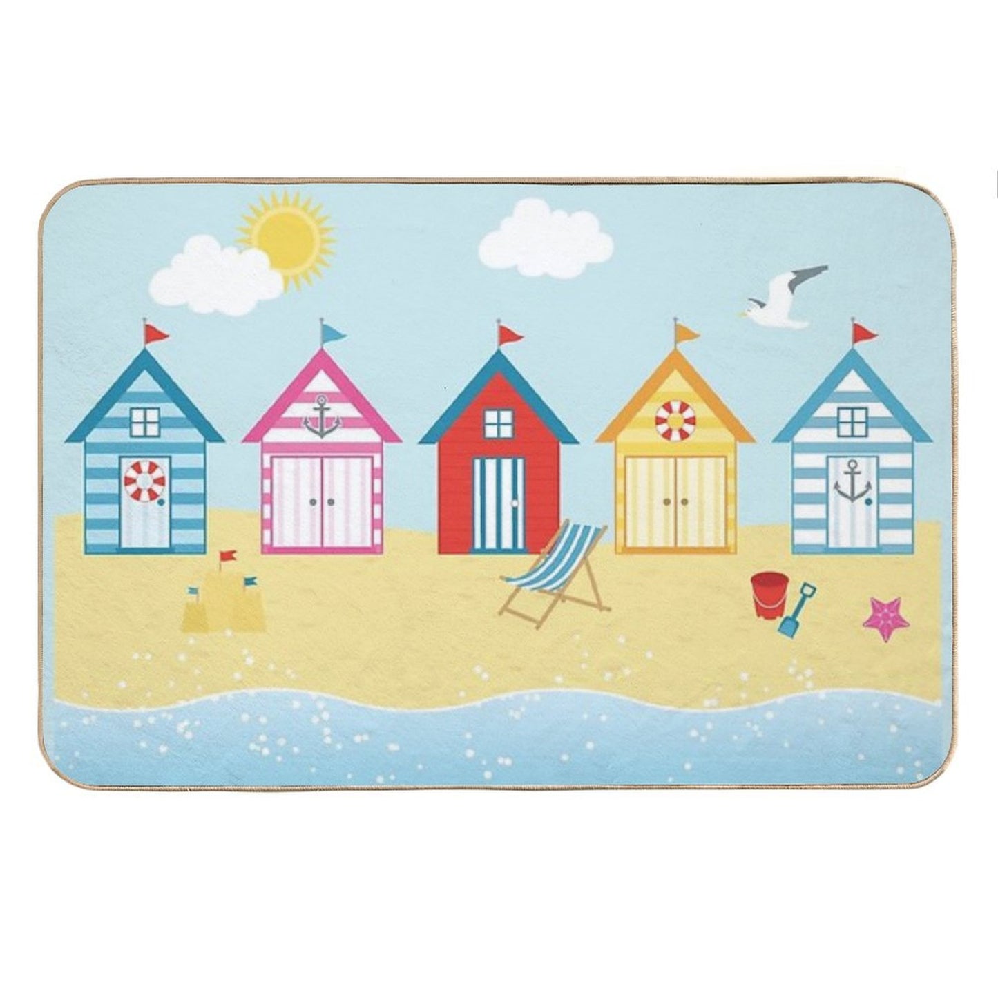 Huts on The Beach Bath Mat