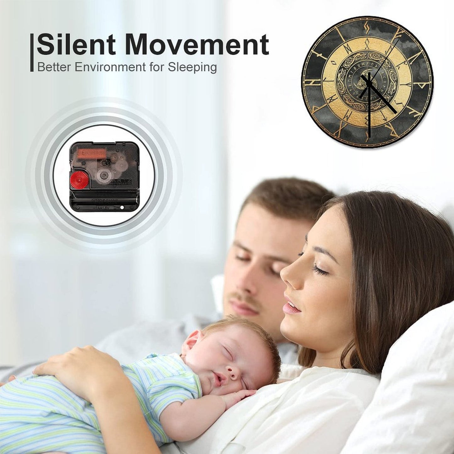 Triple Horn Of Odin Wall Clock