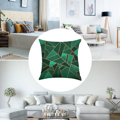 Emerald And Copper Linen Throw Pillow Cover