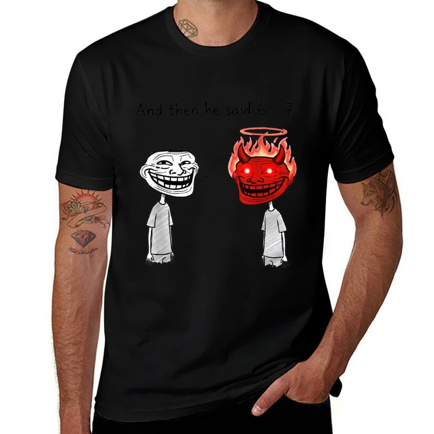 Funny 67 Meme Graphic Teesns Boys Girls Brainrot 6 7  Oversized Silhouette T-Shirt