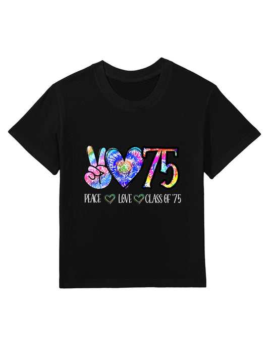 Class Of 75 1975 50th Class Reunion Tie Dye Graduation Items Kids T-Shirt