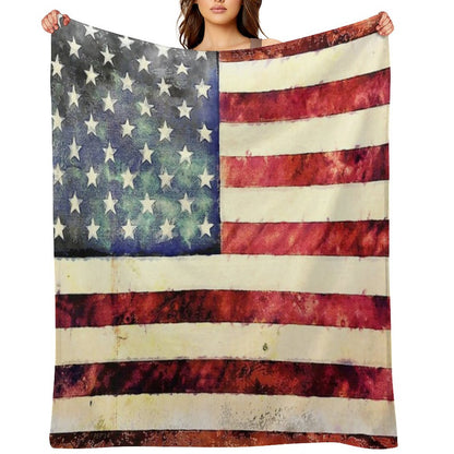 Vintage American Flag Throw Blanket