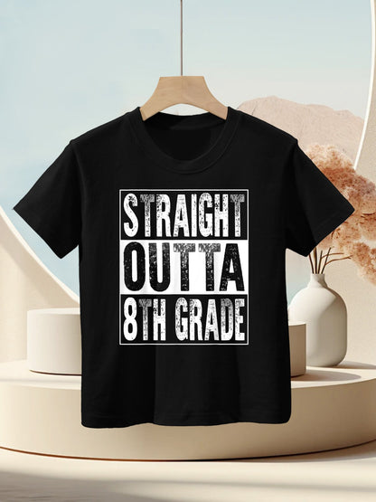 Straight Outta 8th Grade Graduate Eighth Grade Graduation Kids T-Shirt