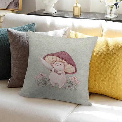 Let Me See What You Have Little Mushroom (no Text) Soft High-Density Material Throw Pillow