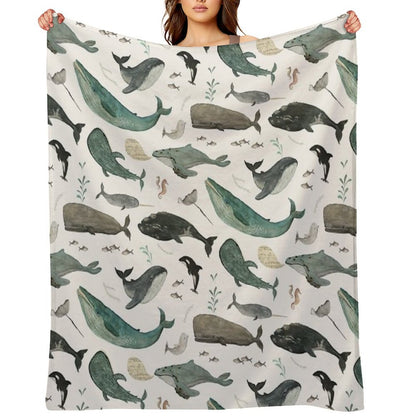Whale Song Throw Blanket