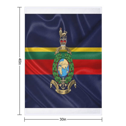 Royal Marines - RM Badge over Royal Marine Flag Throw Blanket