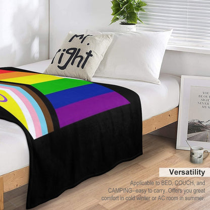 2021 Intersex-Inclusive Progress Pride Flag Throw Blanket
