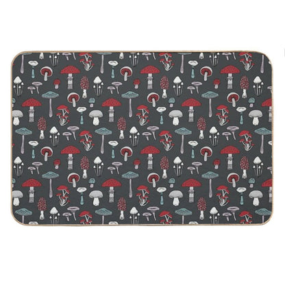 Midnight Mushrooms - Fun Fungus Pattern by Cecca Designs Bath Mat