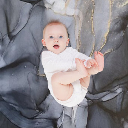 Calm But Dramatic Light Monochromatic Black & Grey Abstract Throw Blanket