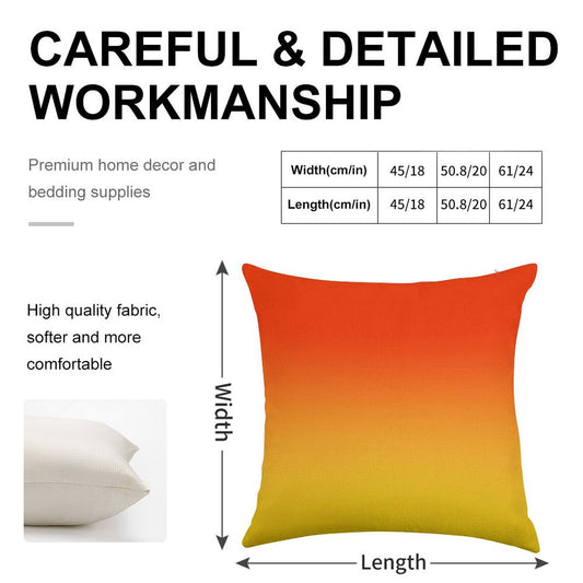 OMBRE GRADIENT ORANGE RED AND YELLOW ONE OF 100 CHIC OMBRE 2 TONE DESIGNS ON OZCUSHIONS Linen Throw Pillow Cover