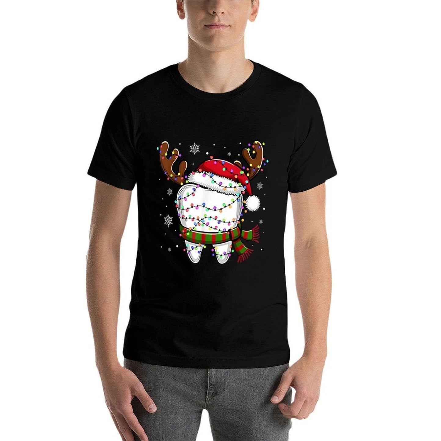 Funny Reindeer Christmas Lightsth Dental Hygiene Nurse  Versatile T-Shirt