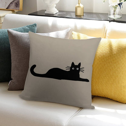 Black Cat Soft Ultra-Soft Texture Throw Pillow