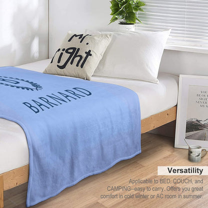Barnard College Baby Blue Logo Throw Blanket