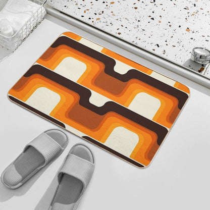 Mid-Century Modern Meets 1970s Orange Bath Mat