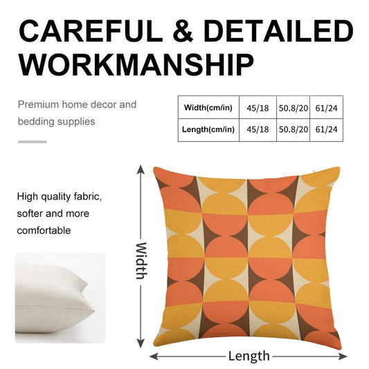 Mid Century Modern Geometric Abstract Pattern 727 Linen Throw Pillow Cover