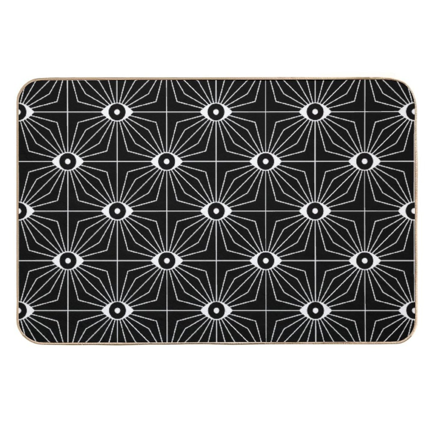 Electric Eyes - Black And White  Toxin-Free Bath Mat