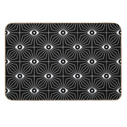 Electric Eyes - Black And White  Toxin-Free Bath Mat