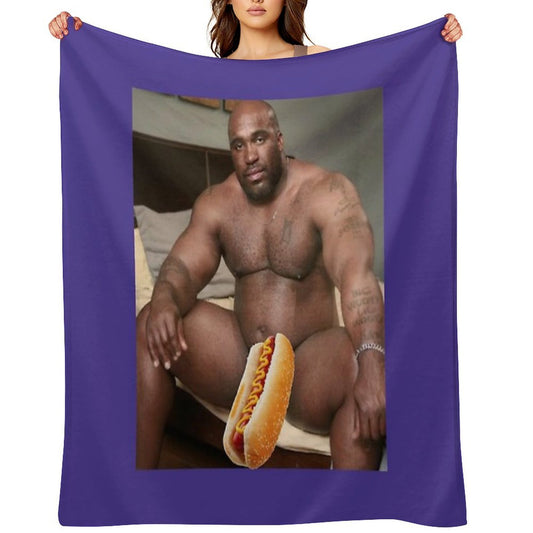 Big Dick Black Guy Meme Barry Wood Throw Blanket