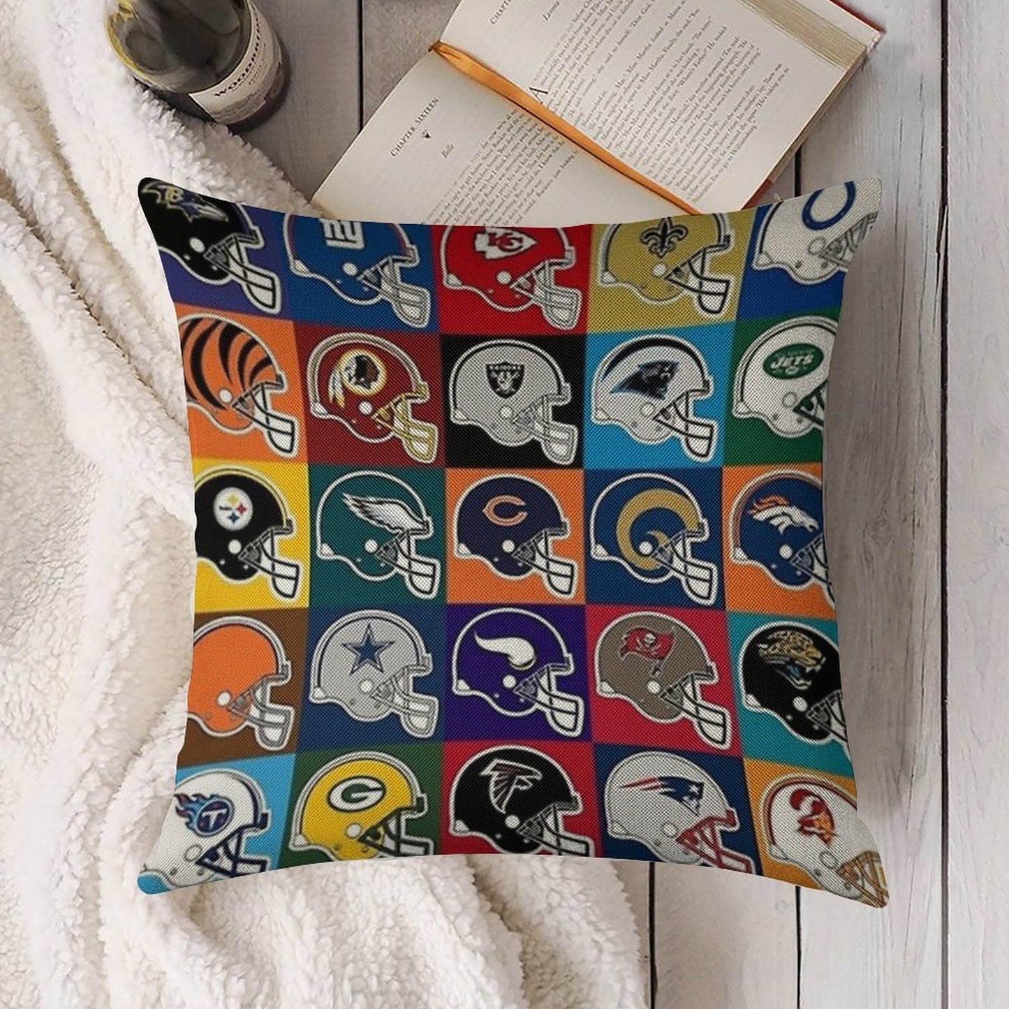 NFL USA Linen Throw Pillow Cover