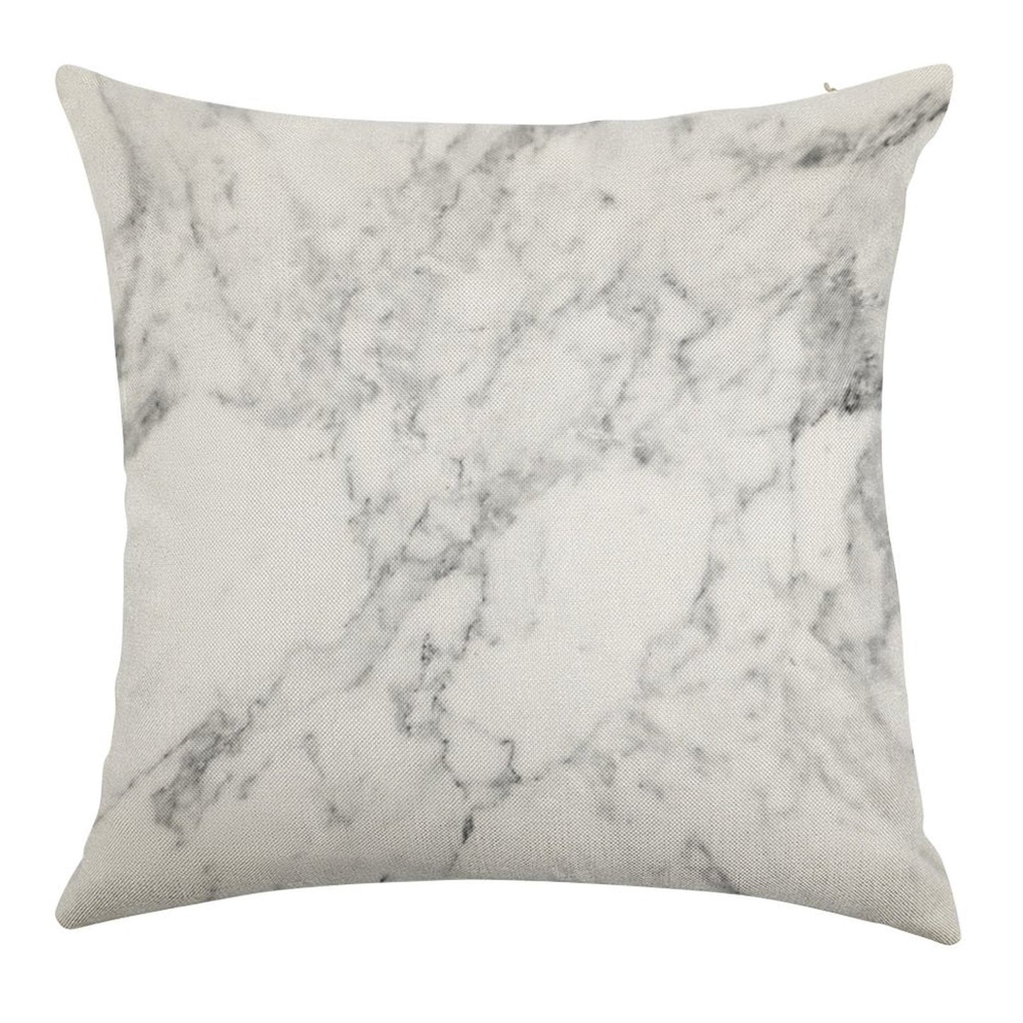 White Marble Print Linen Throw Pillow Cover