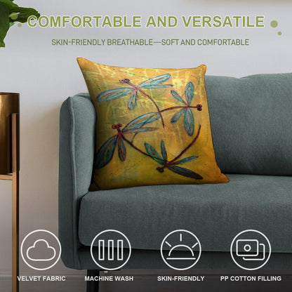 Dragonfly Haze Soft Anti-Pilling Throw Pillow