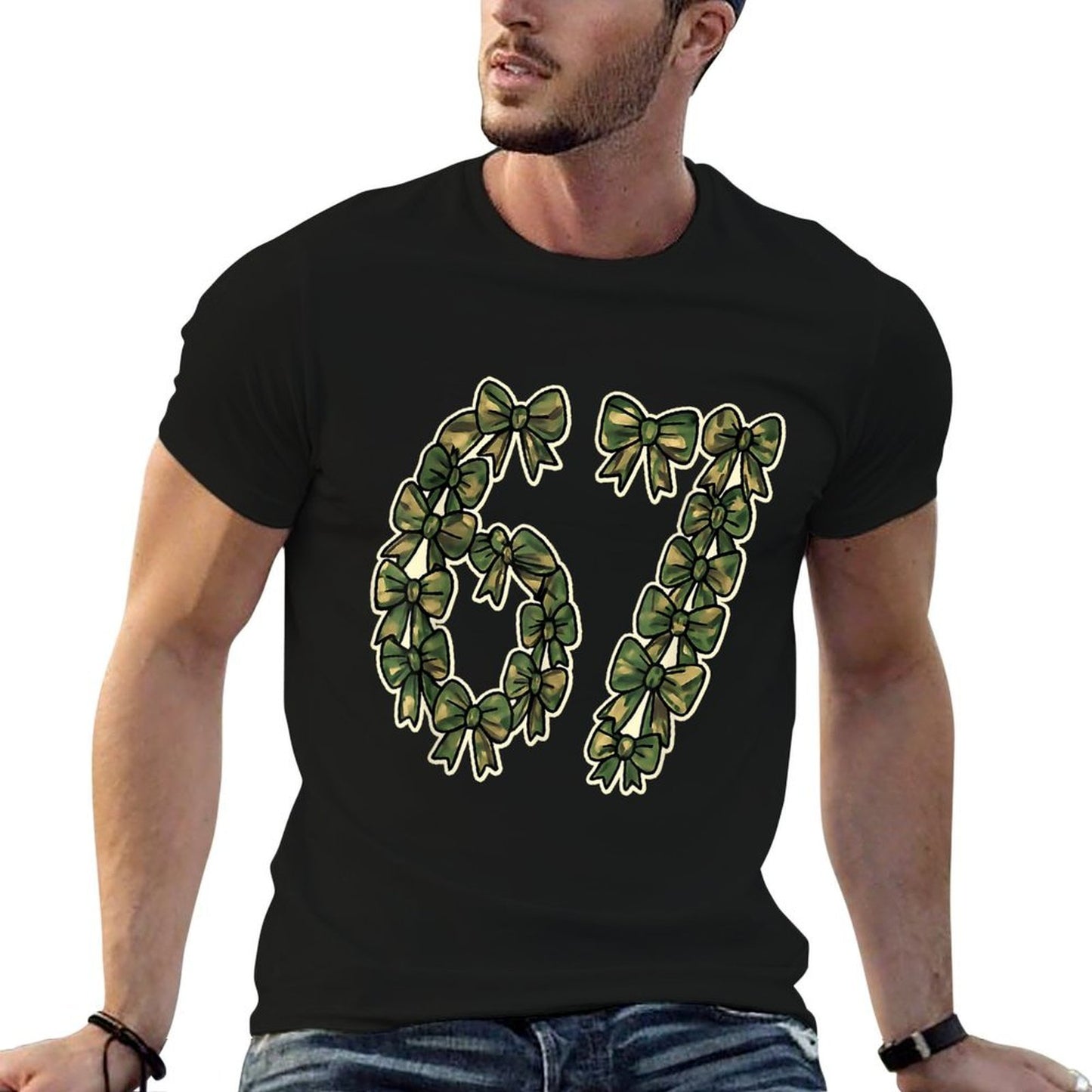 Camo Coquette 67 Meme Camouflage Bow Funny Six Seven  Odor-resistant T-Shirt